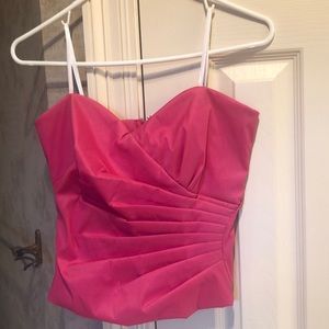 Strapless pink halter top
